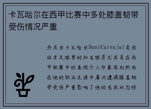 卡瓦哈尔在西甲比赛中多处膝盖韧带受伤情况严重 卡瓦哈尔在西甲比赛中多处膝盖韧带受伤情况严重